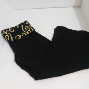 No Boundaries Black Capri Leggings  Gold Love5-$25